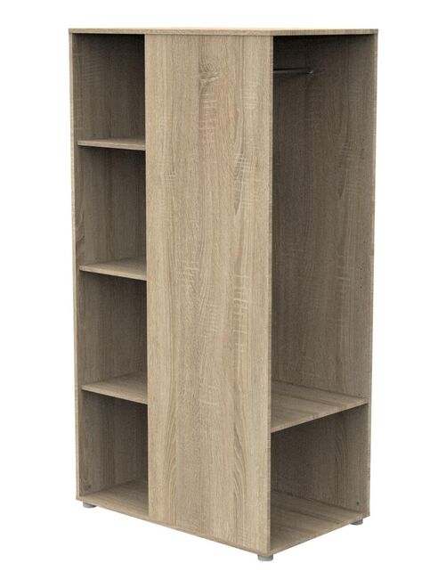 Meuble de rangement avec étagères et penderie en décor bois - BABYPRICE - Kiabi