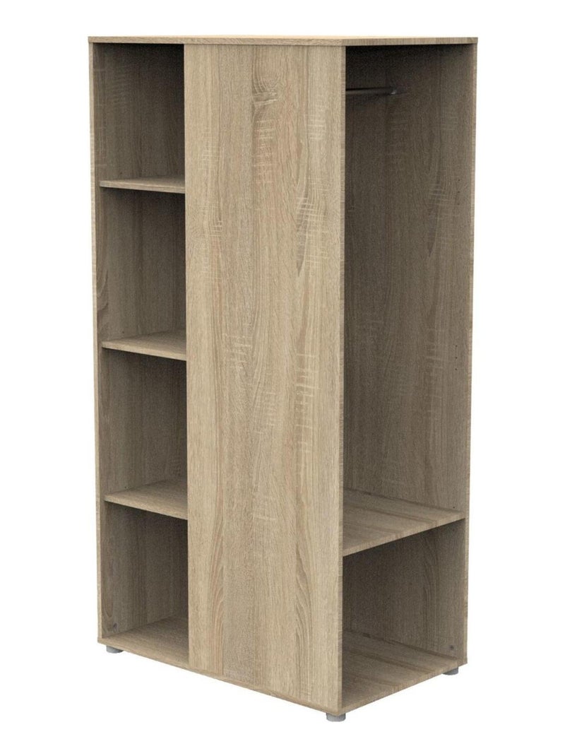 Meuble de rangement avec étagères et penderie en décor bois - BABYPRICE Marron - Kiabi