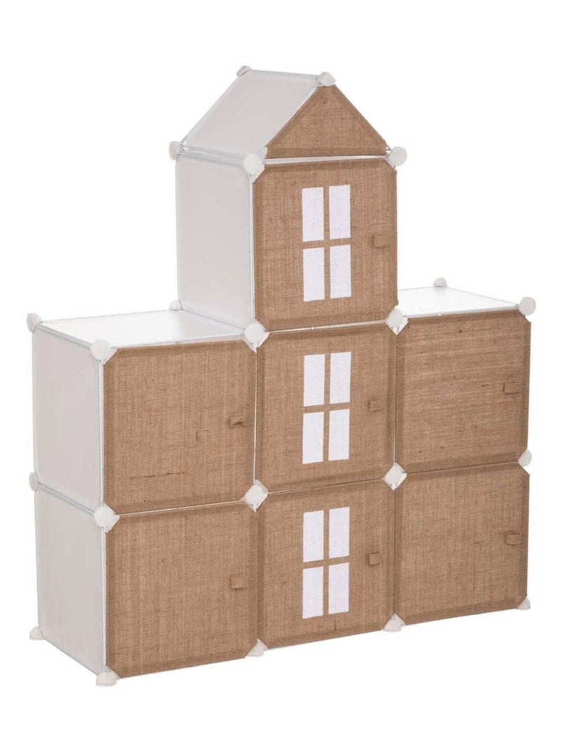 Meuble de rangement château jute Marron - Kiabi