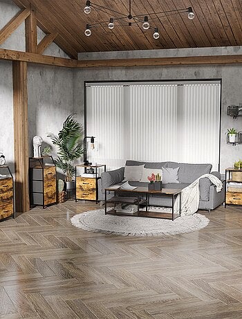 Meuble de rangement chiffonnier 2 tiroirs design industriel