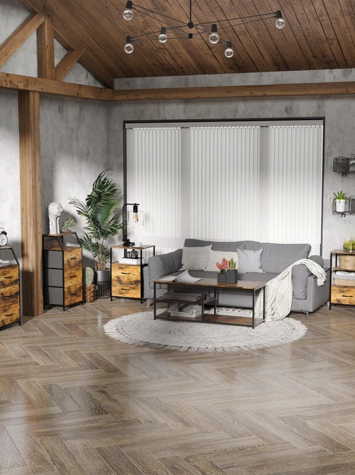 Meuble de rangement chiffonnier 2 tiroirs design industriel - Kiabi