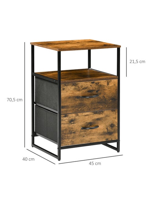 Meuble de rangement chiffonnier 2 tiroirs design industriel - Kiabi