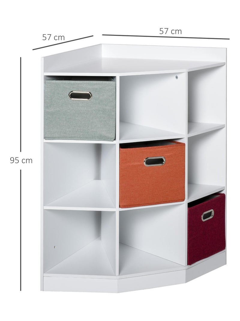 Meuble de rangement d'angle + 3 tiroirs non tissé Blanc Blanc - Kiabi
