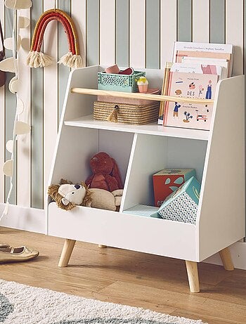 Meuble de rangement enfant 1 étagère 2 espaces de rangement Tobias