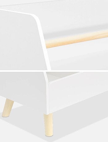 Meuble de rangement enfant 1 étagère 2 espaces de rangement Tobias