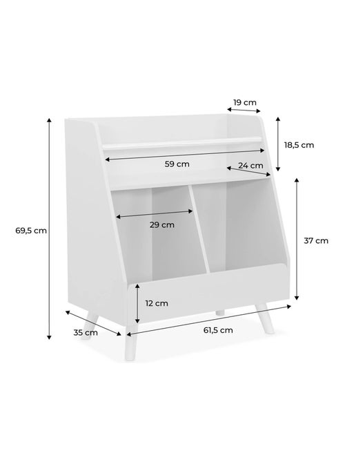 Meuble de rangement enfant 1 étagère 2 espaces de rangement Tobias - Kiabi