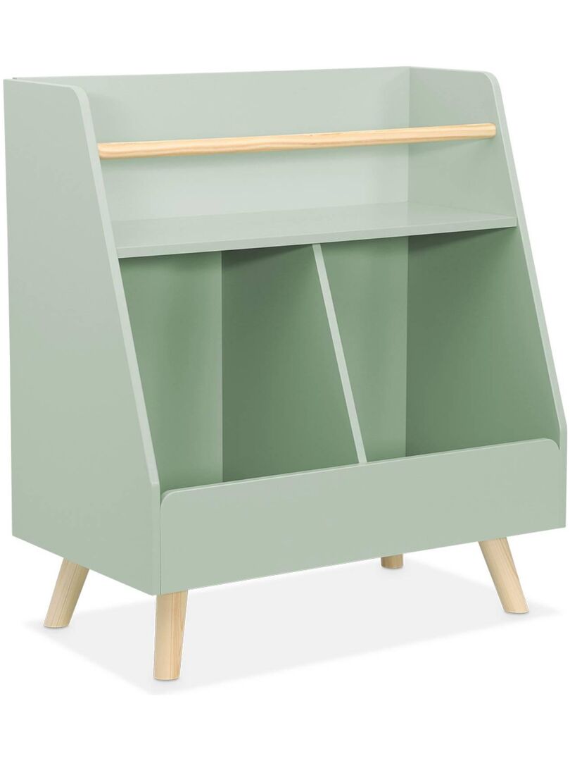 Meuble de rangement enfant, 1 étagère et 2 espaces de rangement Tobias Vert - Kiabi