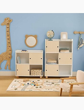 Meuble de rangement enfant 2 portes coulissantes BOULI