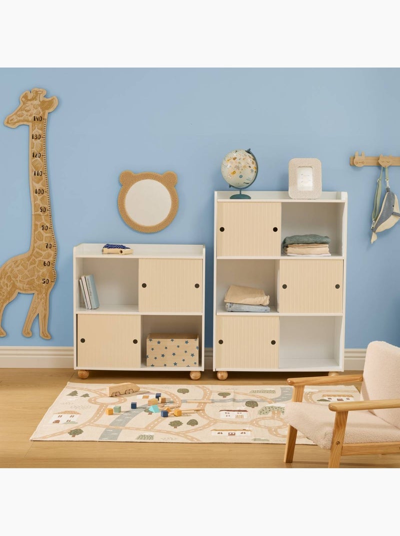 Meuble de rangement enfant 2 portes coulissantes BOULI Beige - Kiabi