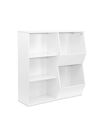Meuble de rangement enfant 3 étagères 2 espaces de rangement Tobias