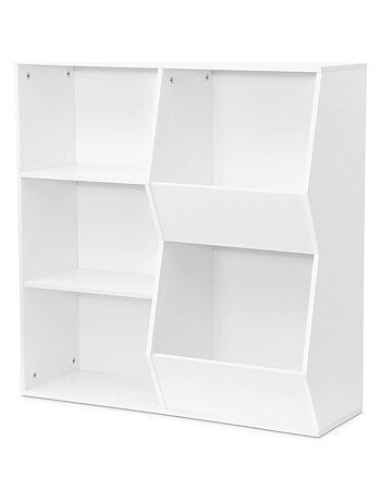Meuble de rangement enfant 3 étagères 2 espaces de rangement Tobias