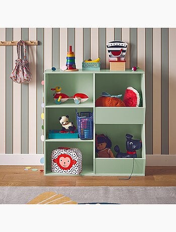 Meuble de rangement enfant 3 étagères 2 espaces de rangement Tobias