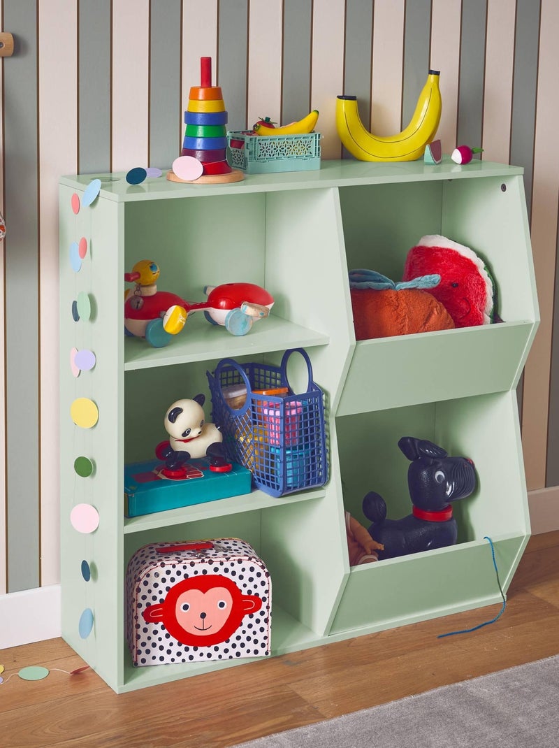 Meuble de rangement enfant 3 étagères 2 espaces de rangement Tobias Vert - Kiabi