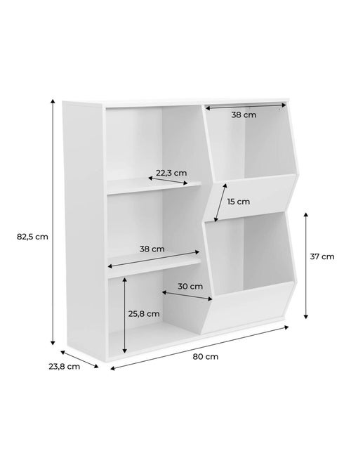 Meuble de rangement enfant 3 étagères 2 espaces de rangement Tobias - Kiabi