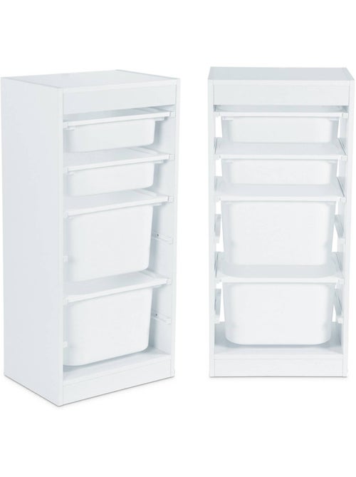Meuble de rangement enfant 4 bacs de rangement (lot de 2) Sora x2 - Kiabi Meuble de rangement enfant 4 bacs de rangement (lot de 2) Sora x2 - Kiabi