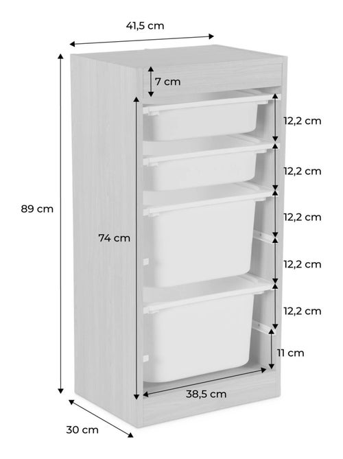Meuble de rangement enfant 4 bacs de rangement (lot de 2) Sora x2 - Kiabi Meuble de rangement enfant 4 bacs de rangement (lot de 2) Sora x2 - Kiabi