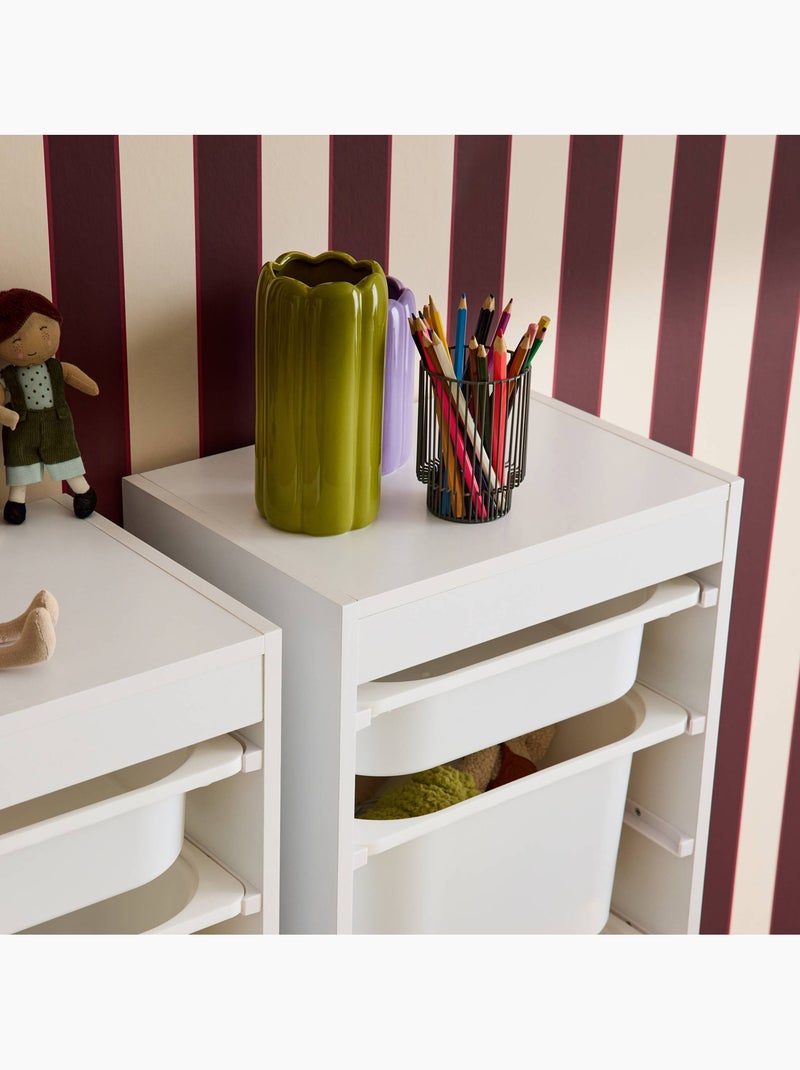 Meuble de rangement enfant 4 bacs de rangement (lot de 2) Sora x2 Blanc - Kiabi