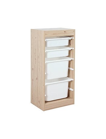 Meuble de rangement enfant 4 bacs de rangement (lot de 2) Sora x2