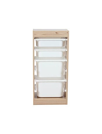 Meuble de rangement enfant 4 bacs de rangement (lot de 2) Sora x2