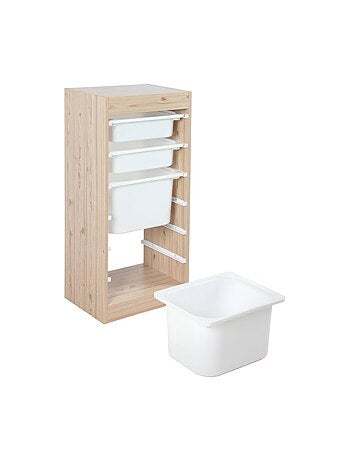 Meuble de rangement enfant 4 bacs de rangement (lot de 2) Sora x2