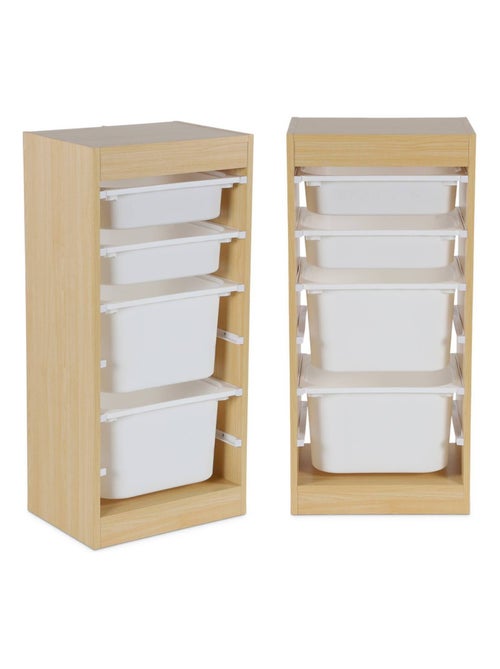 Meuble de rangement enfant 4 bacs de rangement (lot de 2) Sora x2 - Kiabi