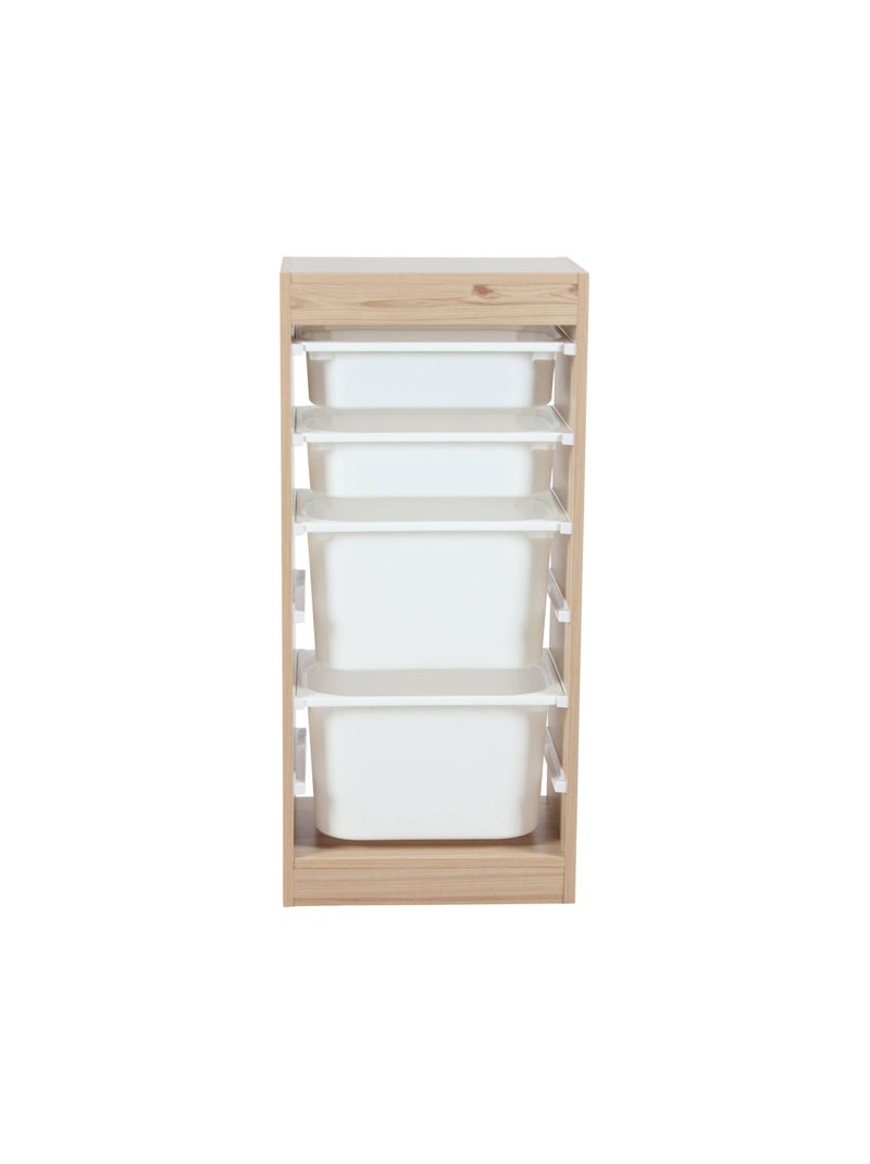 Meuble de rangement enfant 4 bacs de rangement (lot de 2) Sora x2 Marron - Kiabi