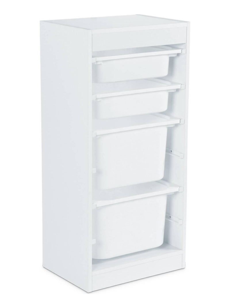 Meuble de rangement enfant 4 bacs de rangement Sora Blanc - Kiabi