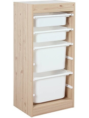 Meuble de rangement enfant 4 bacs de rangement Sora