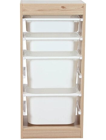 Meuble de rangement enfant 4 bacs de rangement Sora