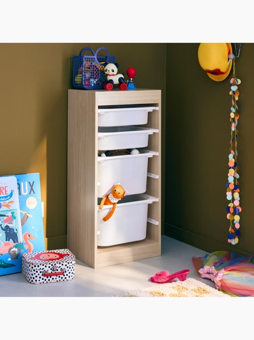 Meuble de rangement enfant 4 bacs de rangement Sora - Kiabi Meuble de rangement enfant 4 bacs de rangement Sora - Kiabi