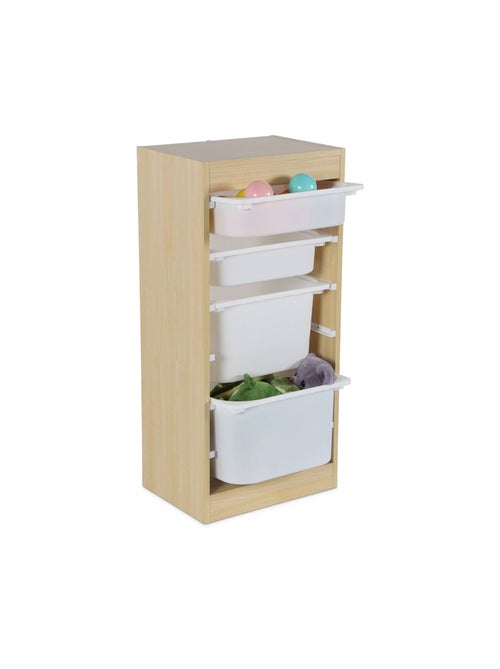 Meuble de rangement enfant 4 bacs de rangement Sora - Kiabi Meuble de rangement enfant 4 bacs de rangement Sora - Kiabi