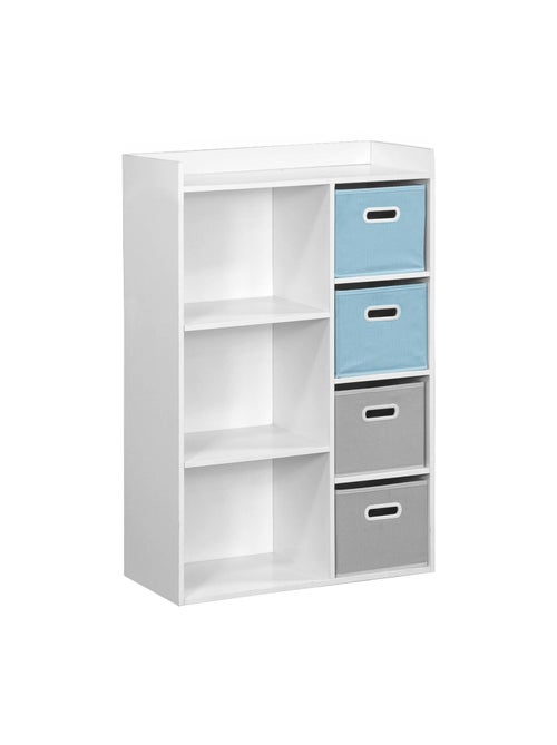 Meuble de rangement enfant 4 paniers velours Camille - Kiabi