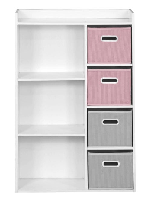 Meuble de rangement enfant 4 paniers velours Camille - Kiabi