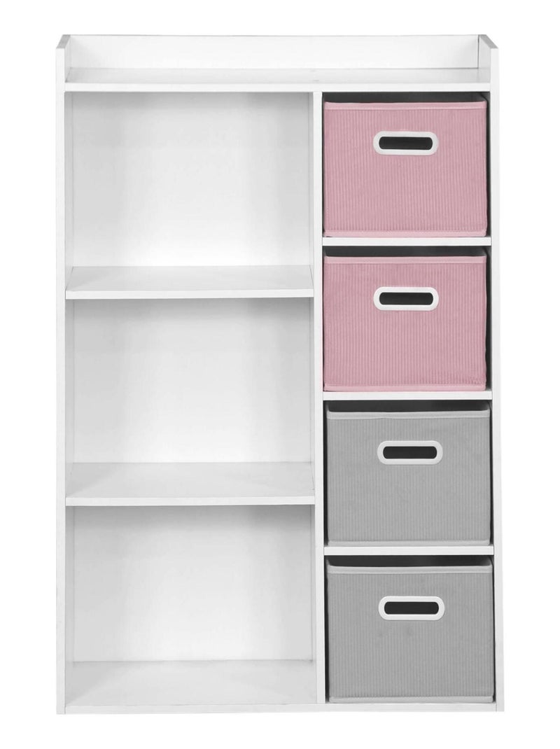 Meuble de rangement enfant 4 paniers velours Camille Rose - Kiabi