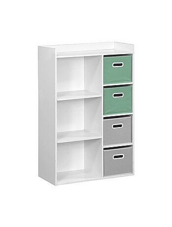 Meuble de rangement enfant 4 paniers velours Camille