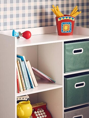 Meuble de rangement enfant 4 paniers velours Camille