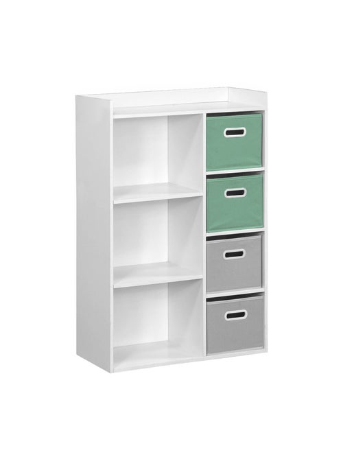 Meuble de rangement enfant 4 paniers velours Camille - Kiabi