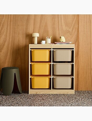 Meuble de rangement enfant 6 bacs de rangement colorés Sora