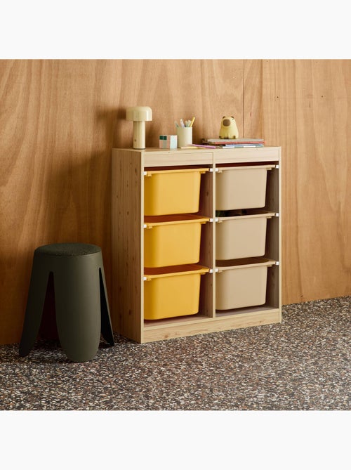 Meuble de rangement enfant 6 bacs de rangement colorés Sora - Kiabi