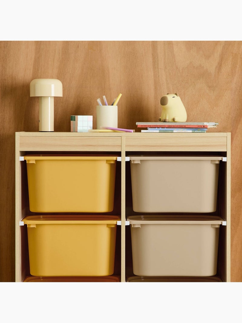 Meuble de rangement enfant 6 bacs de rangement colorés Sora Moutarde - Kiabi