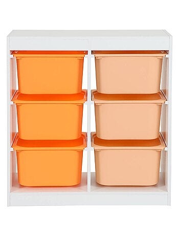 Meuble de rangement enfant 6 bacs de rangement colorés Sora