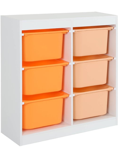 Meuble de rangement enfant 6 bacs de rangement colorés Sora - Kiabi