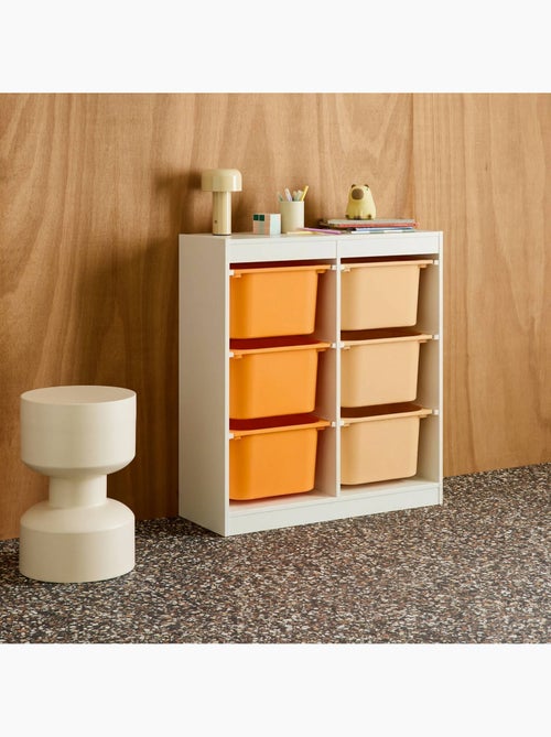 Meuble de rangement enfant 6 bacs de rangement colorés Sora - Kiabi
