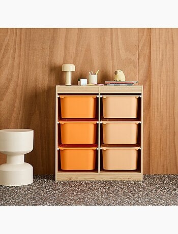 Meuble de rangement enfant 6 bacs de rangement colorés Sora