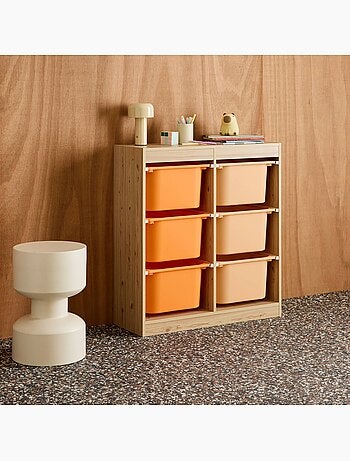 Meuble de rangement enfant 6 bacs de rangement colorés Sora