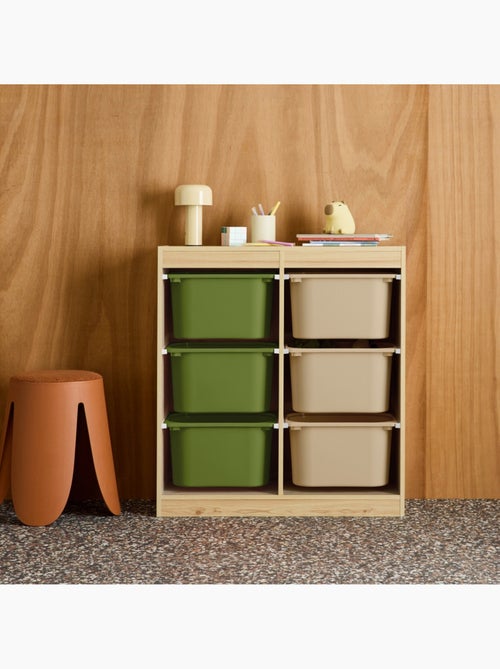 Meuble de rangement enfant 6 bacs de rangement colorés Sora - Kiabi