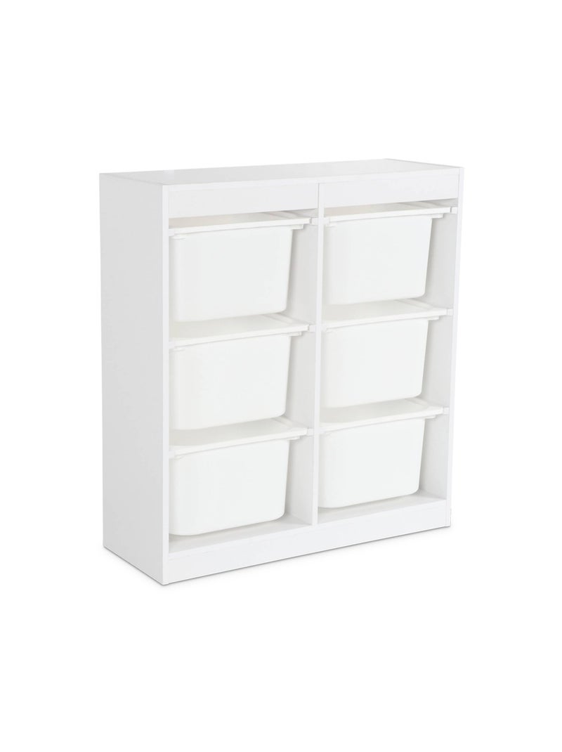 Meuble de rangement enfant 6 bacs de rangement Sora Blanc - Kiabi
