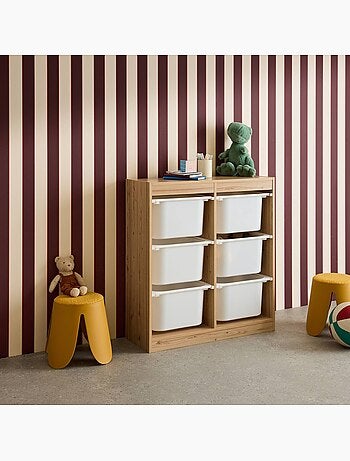 Meuble de rangement enfant 6 bacs de rangement Sora