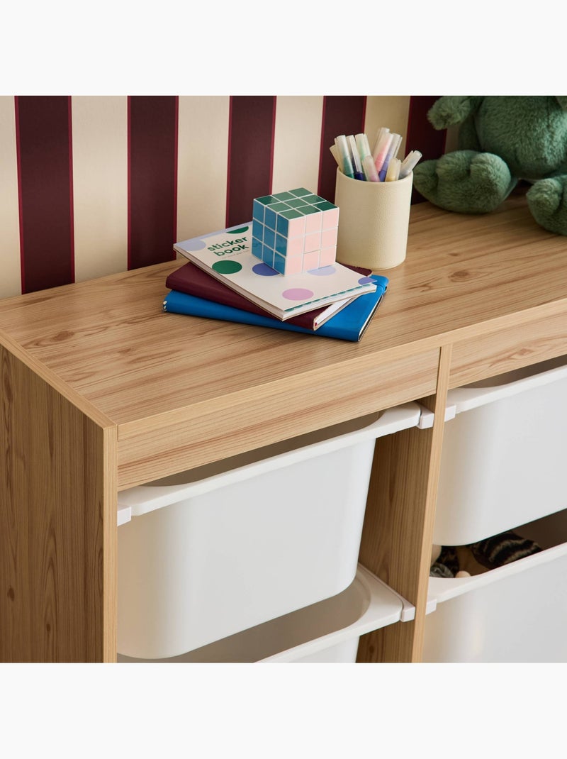 Meuble de rangement enfant 6 bacs de rangement Sora Marron - Kiabi