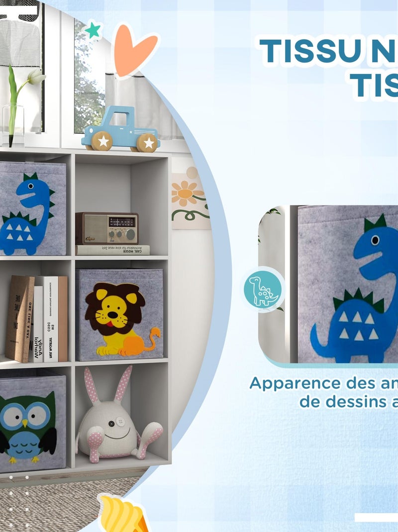 Meuble de rangement enfant 6 casiers 3 tiroirs non tissé MDF blanc Blanc Blanc - Kiabi